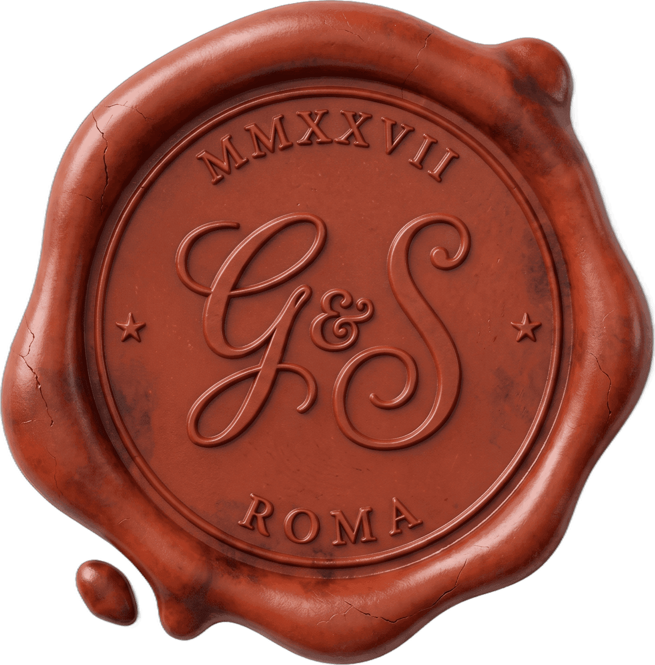 Oxblood wax seal: G & S, Roma MMXXVII
